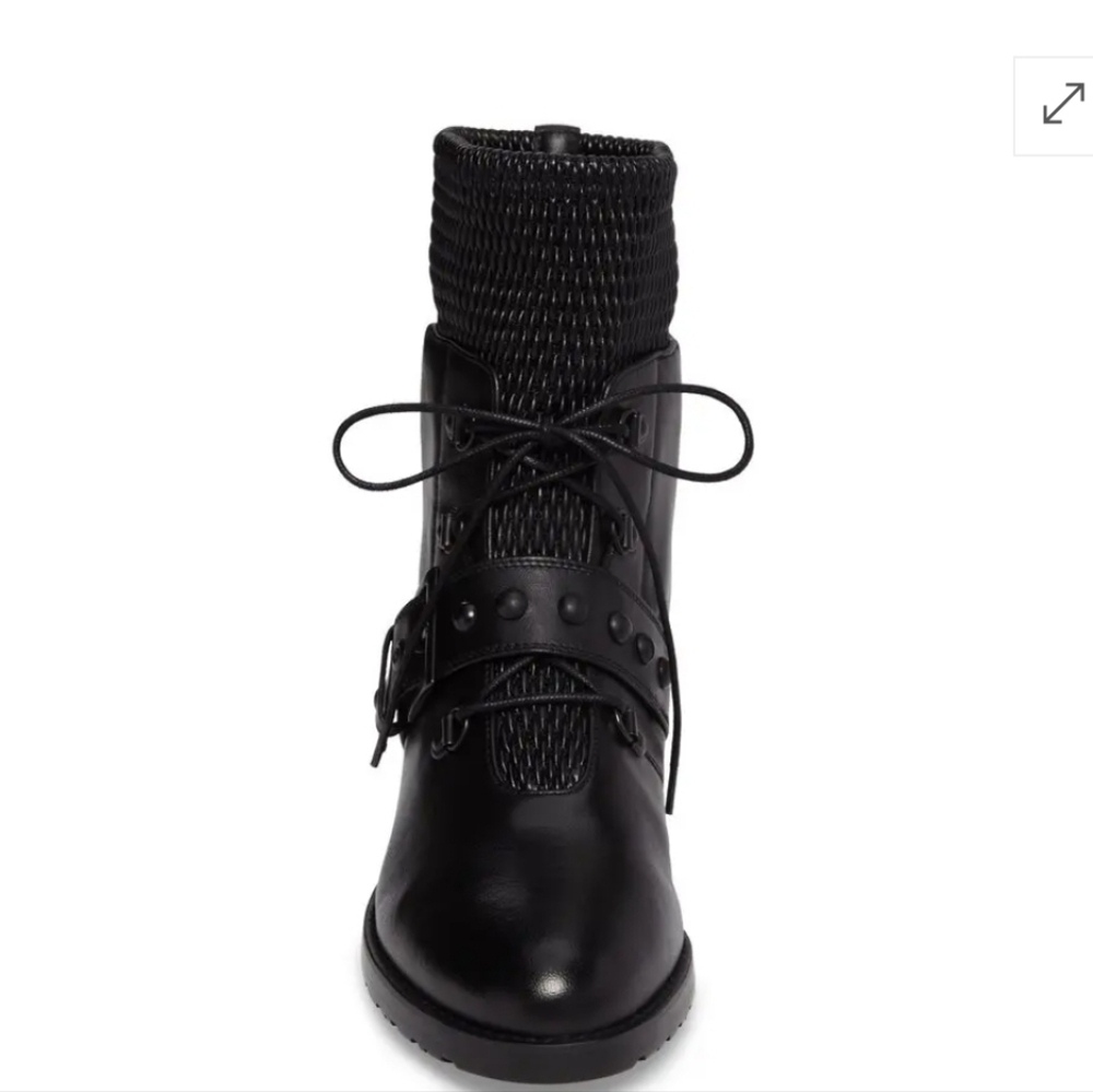 Stuart Weitzman Stitchwork Combat Boot Black 7 Nw… - image 2